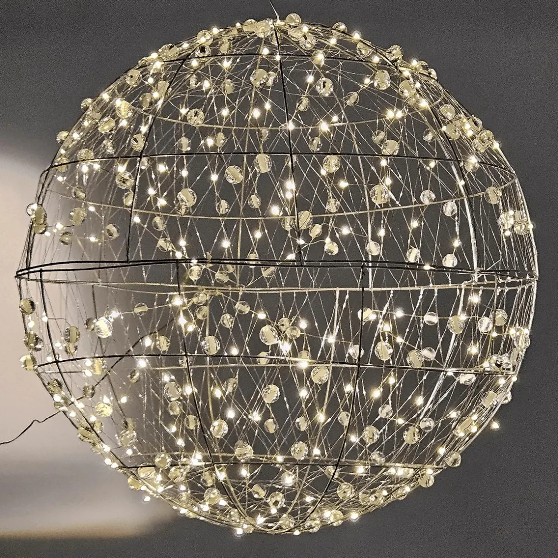 DecoWoerner Luz Decorativa|Decoración Navideña Xxl>Bola De Alambre Con Luz LED Ø 60 Cm