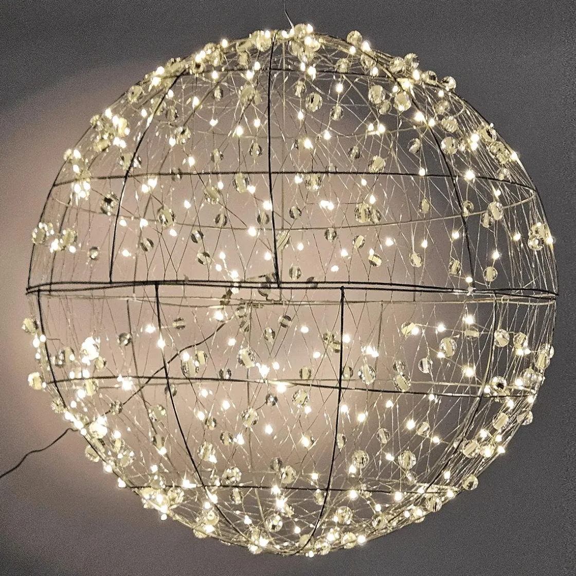 DecoWoerner Luz Decorativa|Decoración Navideña Xxl>Bola De Alambre Con Luz LED Ø 60 Cm