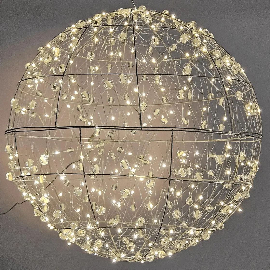 DecoWoerner Luz Decorativa|Decoración Navideña Xxl>Bola De Alambre Con Luz LED Ø 60 Cm