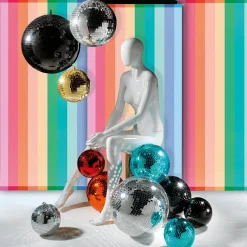 DecoWoerner Decoración Temática>Bola De Discoteca Roja, Ø 20 Cm