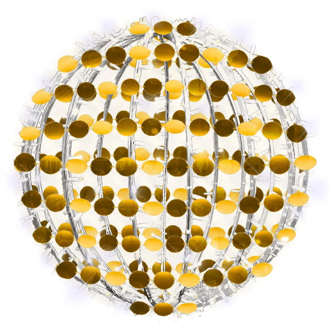 DecoWoerner Luz Decorativa|Luces De Navidad>Bola De Lentejuelas De 50 Cm Ø Con LED Cálidos Y Fríos