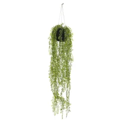 DecoWoerner Plantas Colgantes>Bola De Musgo Artificial Senecio Planta Colgante 75 Cm