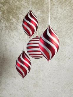 DecoWoerner Bolas De Navidad>Bola De Navidad, 20 Cm Con Rayas