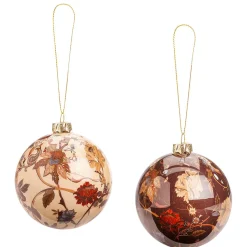 DecoWoerner Bolas De Navidad>Bola De Navidad De Espuma 12 Uds. 8 Cm Ø Esmaltada Beige