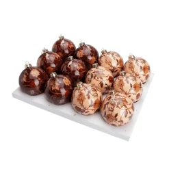 DecoWoerner Bolas De Navidad>Bola De Navidad De Espuma 12 Uds. 8 Cm Ø Esmaltada Beige