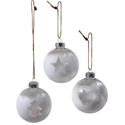 DecoWoerner Bolas De Navidad>Bola De Navidad De Vidrio 6 Cm, Blanca, 10 Piezas