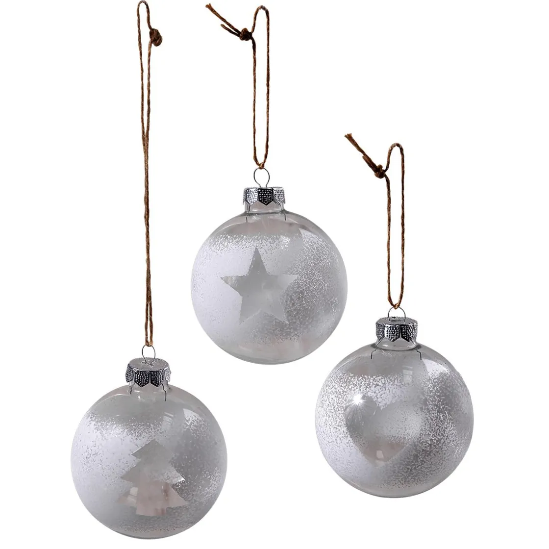 DecoWoerner Bolas De Navidad>Bola De Navidad De Vidrio 6 Cm, Blanca, 10 Piezas