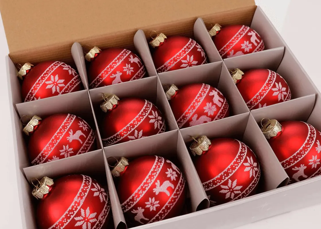 DecoWoerner Bolas De Navidad>Bola De Navidad De Vidrio "Nordic" 8 Cm, 12 Piezas