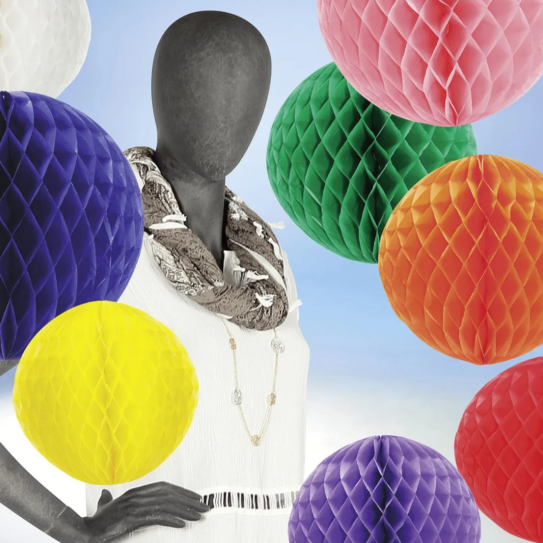 DecoWoerner Decoración Temática>Bola De Nido De Abeja Blanca, Ignífuga, B1 30 Cm Ø