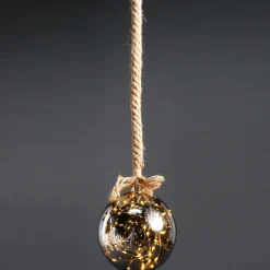 DecoWoerner Luces De Navidad>Bola Micro LED Con Batería, Ø 20 Cm