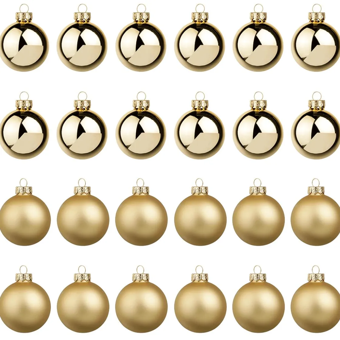 DecoWoerner Bolas De Navidad>Bolas De Navidad De Cristal Dorado 6 Cm Ø - 24 Piezas