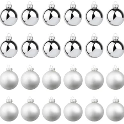 DecoWoerner Bolas De Navidad>Bolas De Navidad De Cristal Plateado 6 Cm Ø - 24 Piezas