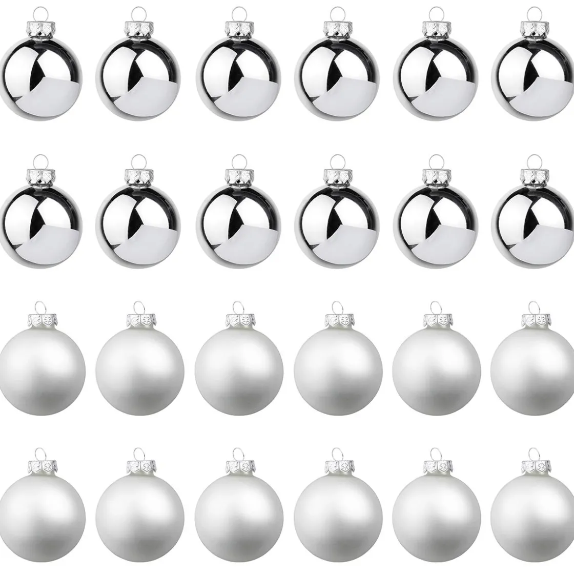 DecoWoerner Bolas De Navidad>Bolas De Navidad De Cristal Plateado 6 Cm Ø - 24 Piezas