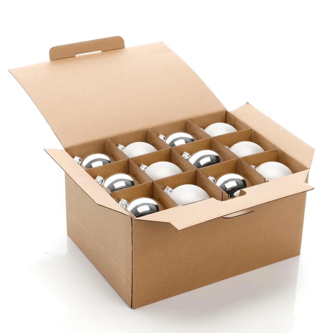 DecoWoerner Bolas De Navidad>Bolas De Navidad De Cristal Plateado 6 Cm Ø - 24 Piezas