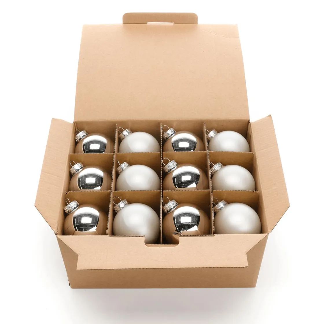 DecoWoerner Bolas De Navidad>Bolas De Navidad De Cristal Plateado 6 Cm Ø - 24 Piezas