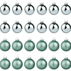 DecoWoerner Bolas De Navidad>Bolas De Navidad De Cristal Plateado 6 Cm Ø - 24 Piezas