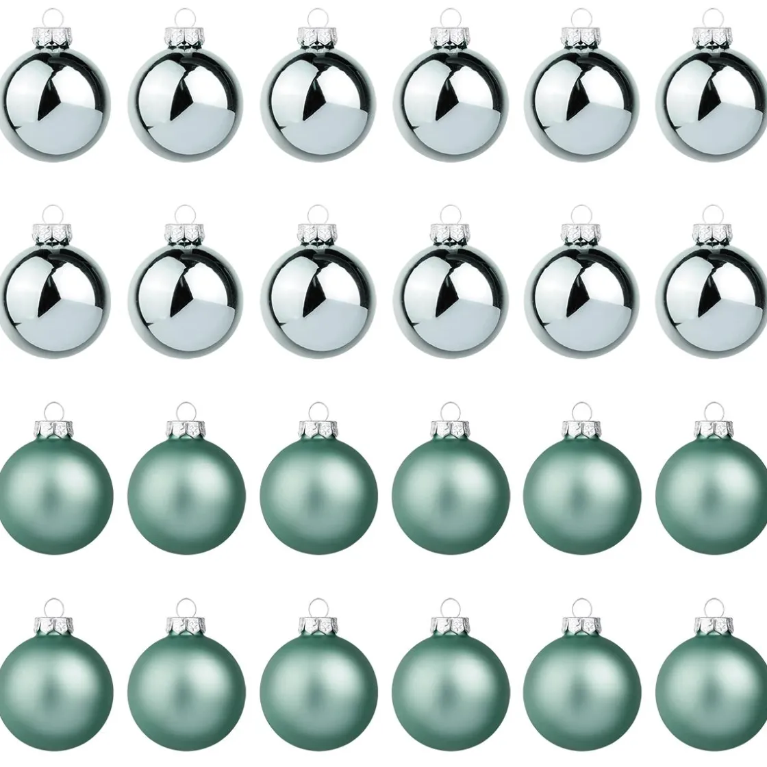 DecoWoerner Bolas De Navidad>Bolas De Navidad De Cristal Plateado 6 Cm Ø - 24 Piezas