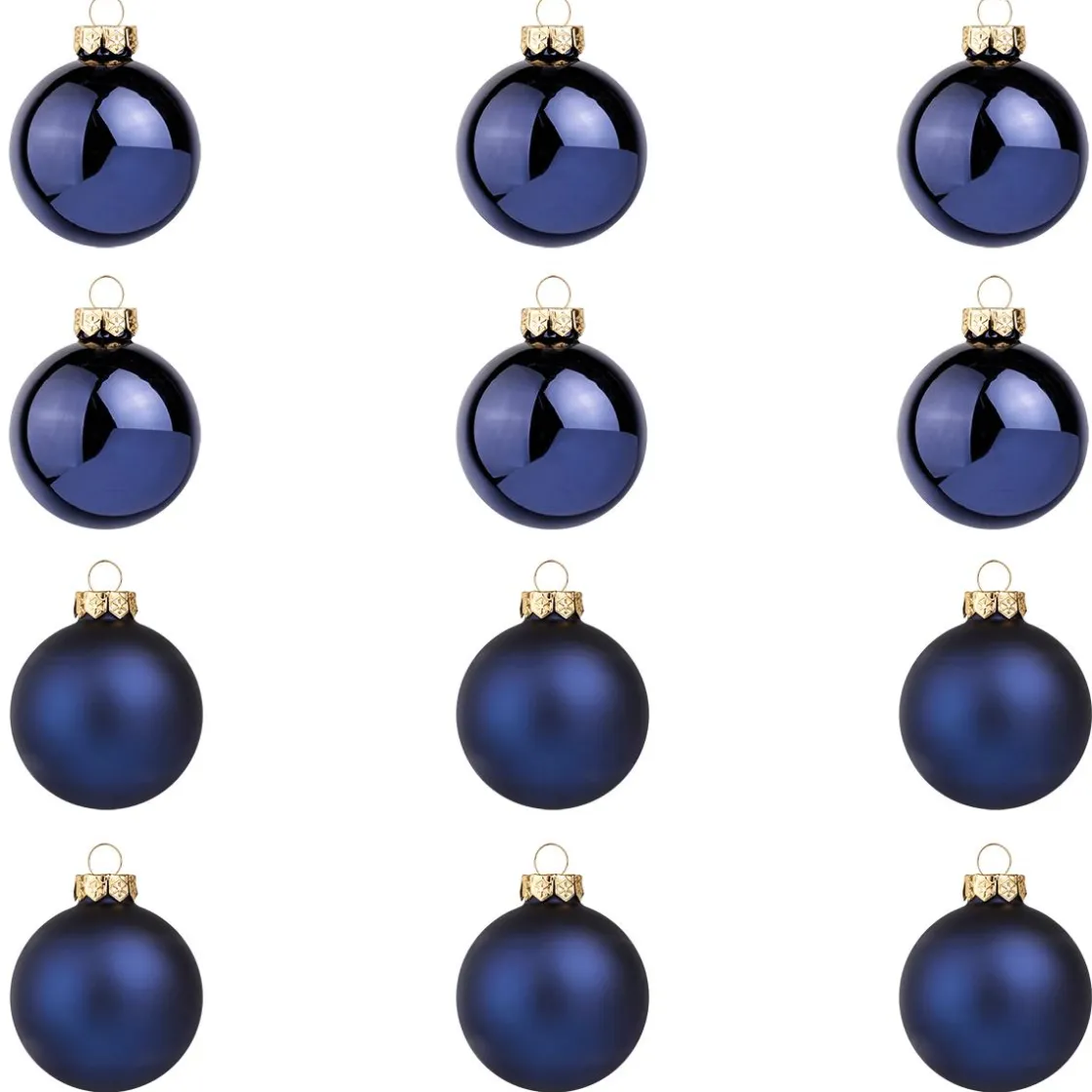 DecoWoerner Bolas De Navidad>Bolas De Navidad De Cristal Noche 8 Cm Ø - 12 Piezas