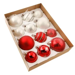 DecoWoerner Bolas De Navidad>Bolas De Navidad De Cristal 7 - 10 Cm Ø Caja De 12 Unid. Rojas