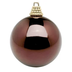 DecoWoerner Bolas De Navidad>Bolas De Navidad De Plástico Brillante Color Turrón, 6 Cm Ø - 24 Piezas