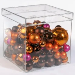 DecoWoerner Bolas De Navidad>Bolas De Navidad De Plástico Brillante Color Turrón, 6 Cm Ø - 24 Piezas