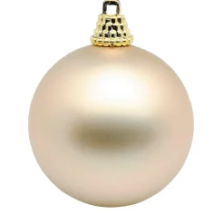 DecoWoerner Bolas De Navidad>Bolas De Navidad De Plástico, Color Champán, 6 Cm Ø - 24 Piezas