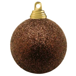 DecoWoerner Bolas De Navidad>Bolas De Navidad De Plástico Con Purpurina En Color Moca