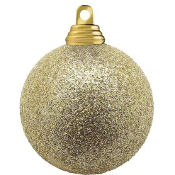 DecoWoerner Bolas De Navidad>Bolas De Navidad De Plástico Con Purpurina En Color Champán, 8 Cm Ø - 6 Piezas