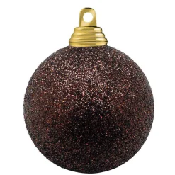 DecoWoerner Bolas De Navidad>Bolas De Navidad De Purpurina En Plástico Chocolate, 6 Cm Ø - 6 Piezas