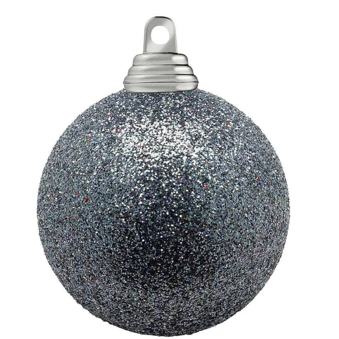 DecoWoerner Bolas De Navidad>Bolas De Navidad De Purpurina En Plástico Antracita, 10 Cm Ø - 6 Piezas