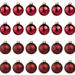 DecoWoerner Bolas De Navidad>Bolas De Navidad De Vidrio Oscuro 6 Cm Ø - 24 Piezas