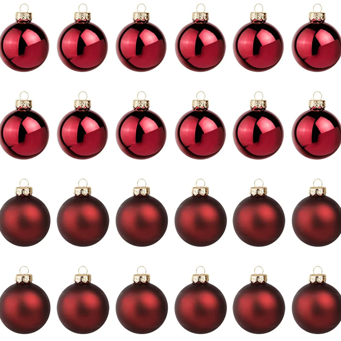 DecoWoerner Bolas De Navidad>Bolas De Navidad De Vidrio Oscuro 6 Cm Ø - 24 Piezas
