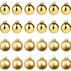 DecoWoerner Bolas De Navidad>Bolas De Navidad De Vidrio Dorado Oscuro 6 Cm Ø - 24 Piezas