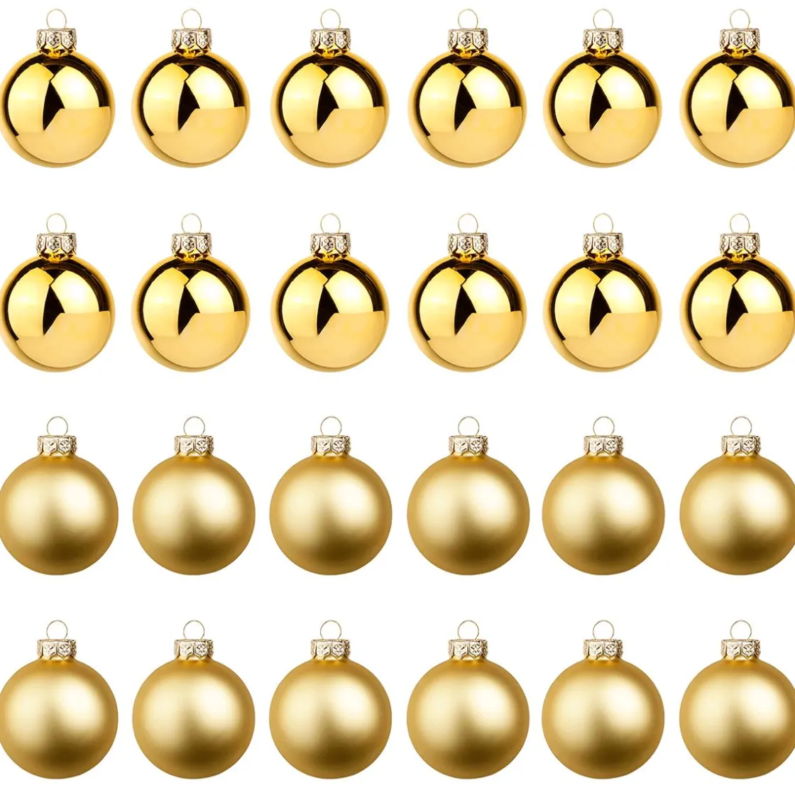 DecoWoerner Bolas De Navidad>Bolas De Navidad De Vidrio Dorado Oscuro 6 Cm Ø - 24 Piezas