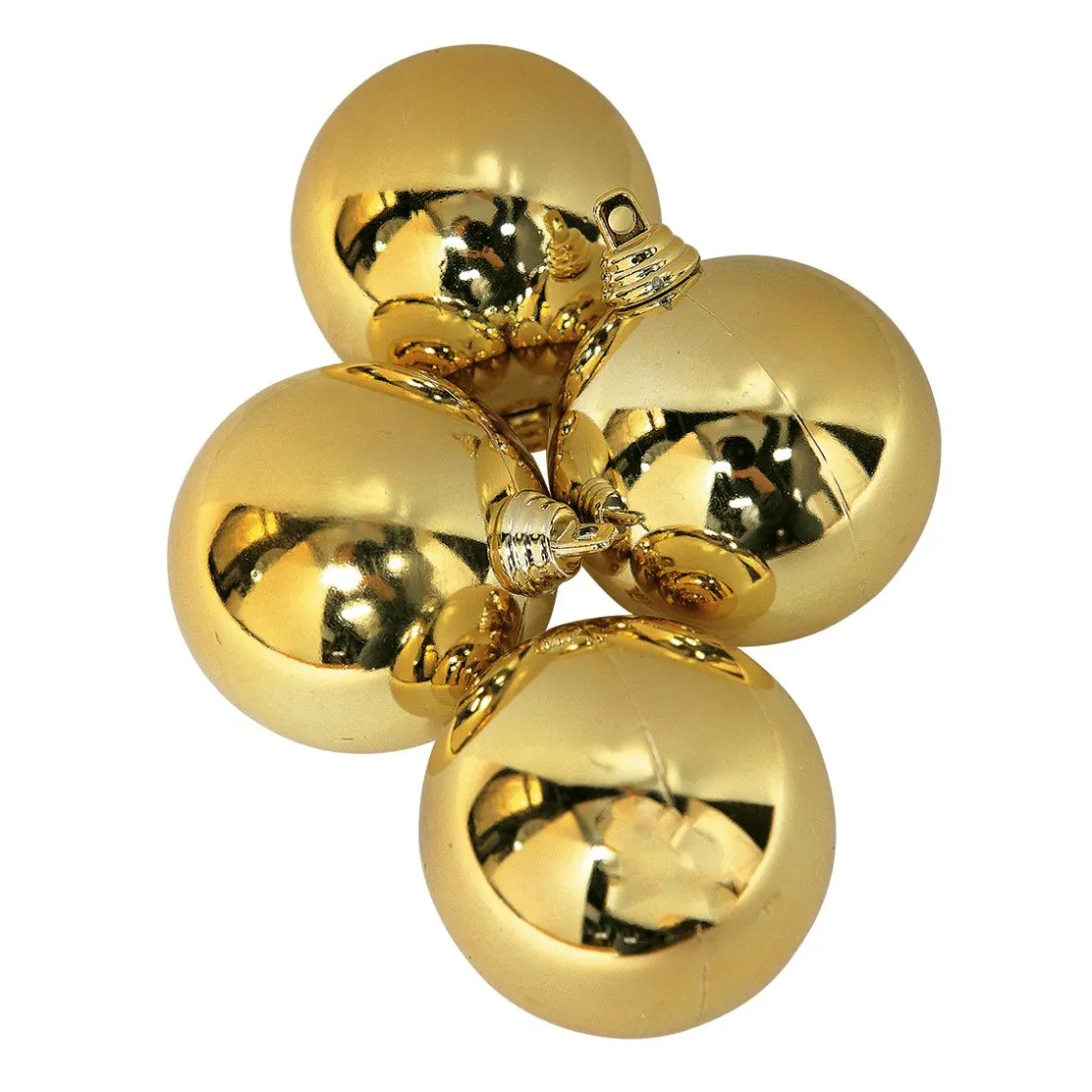 DecoWoerner Bolas De Navidad>Bolas De Navidad Doradas Brillantes De Plástico Ignífugo De 6 Cm De Diámetro - 24 Unidades.