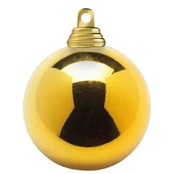 DecoWoerner Bolas De Navidad>Bolas De Navidad Doradas, Brillantes, De Plástico Ignífugo, 6 Cm Ø - 24 Unidades.