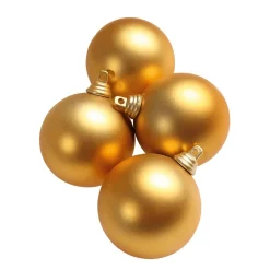DecoWoerner Bolas De Navidad>Bolas De Navidad Doradas Y Mates De Plástico Ignífugo, 6 Cm Ø - 24 Piezas