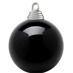 DecoWoerner Bolas De Navidad>Bolas De Navidad Negras Y Brillantes De Plástico Ignífugo De 6 Cm De Diámetro - 24 Unidades.