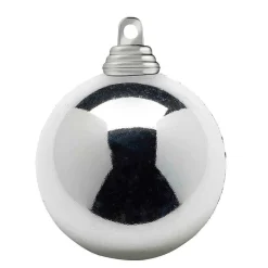 DecoWoerner Bolas De Navidad>Bolas De Navidad Plateadas Brillantes De Plástico Ignífugo De 6 Cm De Diámetro - 24 Unidades.