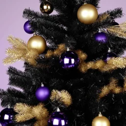 DecoWoerner Bolas De Navidad>Bolas De Navidad Púrpura, Brillantes, De Plástico Ignífugo, De 6 Cm De Diámetro - 24 Unidades.
