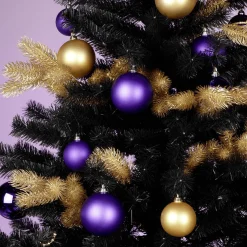 DecoWoerner Bolas De Navidad>Bolas De Navidad Púrpura, Mate, De Plástico Ignífugo, 6 Cm Ø - 24 Piezas