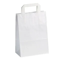 DecoWoerner Bolsas De Regalo Y Bolsas Portátiles>Bolsa De Papel, Blanca, Tamaño 1: 20 X 28 + 10 Cm
