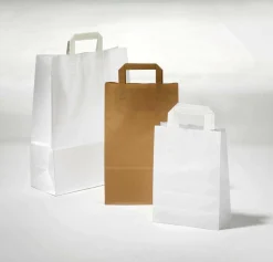 DecoWoerner Bolsas De Regalo Y Bolsas Portátiles>Bolsa De Papel, Blanca, Tamaño 1: 20 X 28 + 10 Cm