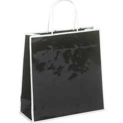 DecoWoerner Bolsas De Regalo Y Bolsas Portátiles>Bolsa De Papel "Coco" Negra 25 X 25 Cm 25 Piezas, 155 Gr/m²