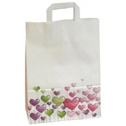 DecoWoerner Bolsas De Regalo Y Bolsas Portátiles>Bolsa De Papel Con Corazones De Colores 35 X 26 X 12 Cm