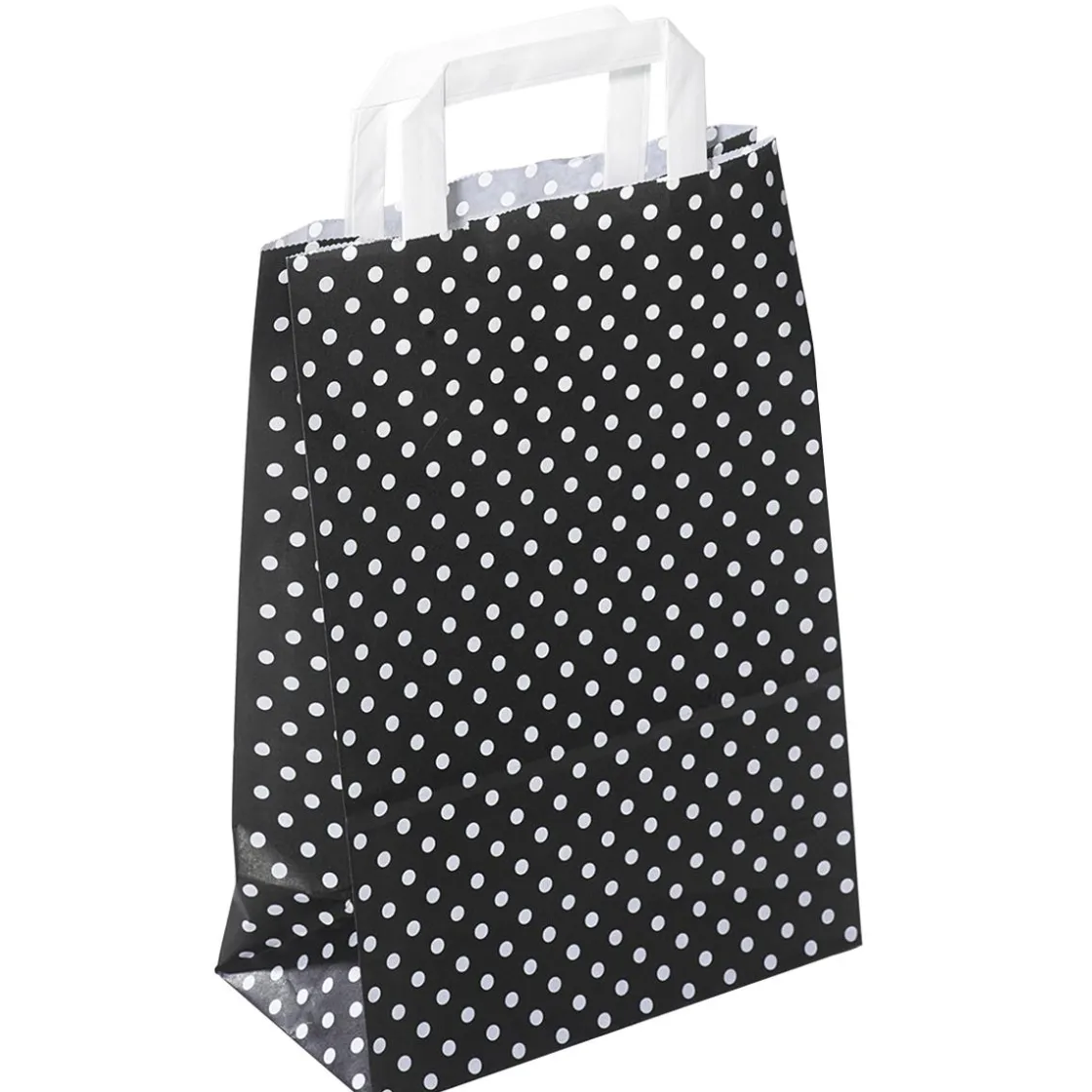 DecoWoerner Bolsas De Regalo Y Bolsas Portátiles>Bolsa De Papel Con Lunares 31 X 22 Cm Negra
