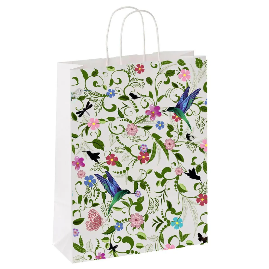 DecoWoerner Bolsas De Regalo Y Bolsas Portátiles>Bolsa De Papel De Regalo Kraft "Colibrí" 24 X 32 X 11 Cm 50 Uds.