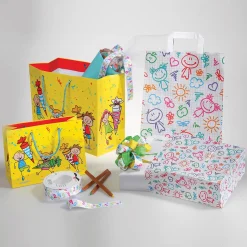 DecoWoerner Bolsas De Regalo Y Bolsas Portátiles|Decoración Temática>Bolsa De Papel "Feliz", 18 X 22 X 8 Cm
