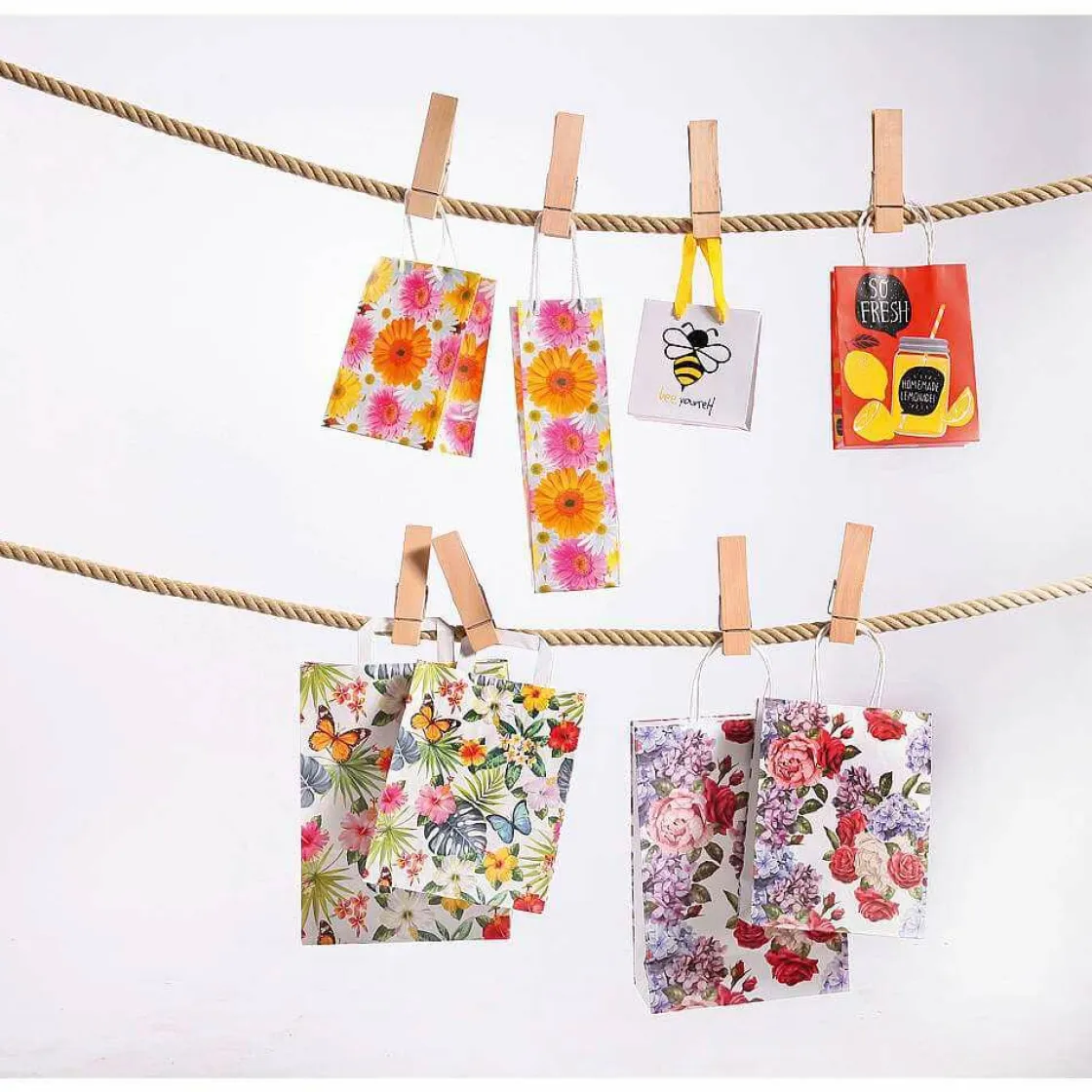 DecoWoerner Bolsas De Regalo Y Bolsas Portátiles>Bolsa De Papel Kraft "Tropical" 35 X 26 X 12 Cm