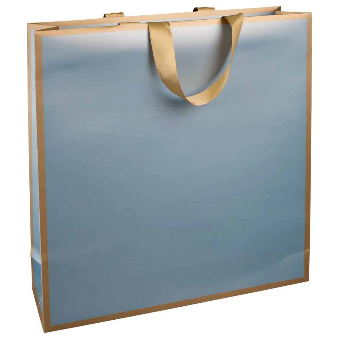 DecoWoerner Bolsas De Regalo Y Bolsas Portátiles>Bolsa De Papel "Metallic" 35 X 35 X 13 Cm Azul Claro Y Dorado 10 Piezas